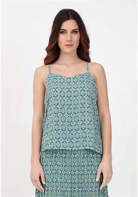 Women's green casual top with all-over pattern ONLY | Top | 15284351ALGIERS BLUE
