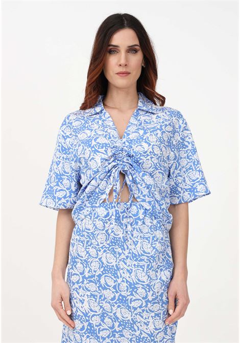 Women's light blue shirt-effect blouse with all-over pattern ONLY | Blouse | 15285215PROVENCE