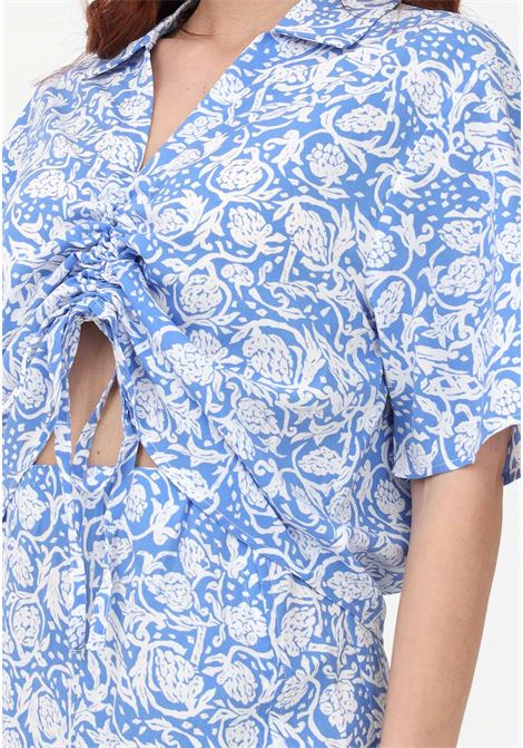 Women's light blue shirt-effect blouse with all-over pattern ONLY | Blouse | 15285215PROVENCE