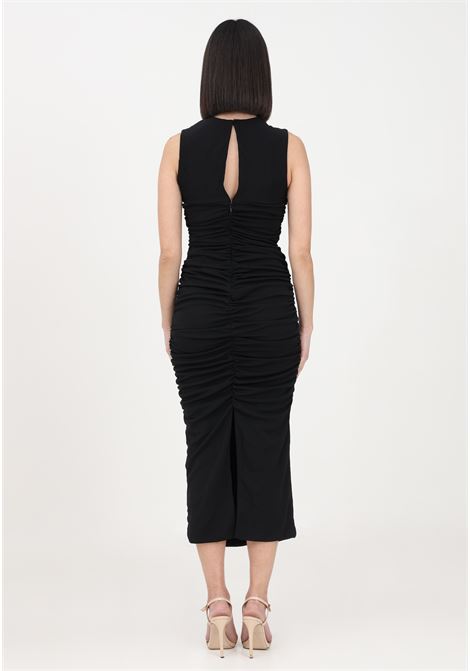 Women's black midi dress with side cut-out detail and drapes ONLY | Dress | 15289462BLACK