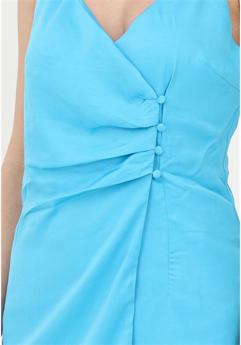 Short light blue dress for women in satin ONLY | Dress | 15292712CYAN BLUE