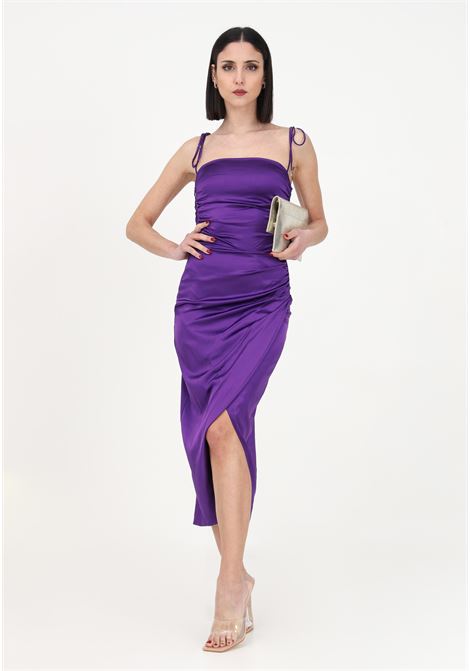 Purple satin midi dress for woman PATRIZIA PEPE | Dress | 2A2545/A644M448