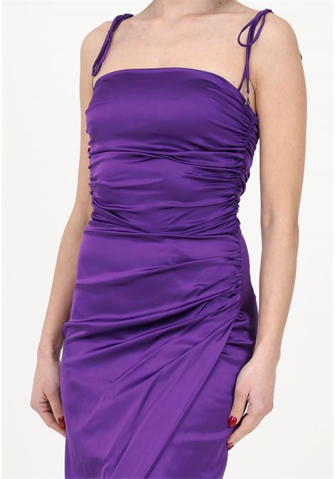 Purple satin midi dress for woman PATRIZIA PEPE | Dress | 2A2545/A644M448