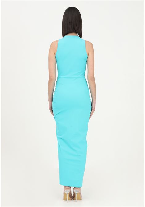 Women's teal long dress with side drape PATRIZIA PEPE | Dress | 2A2551/JZ26G550