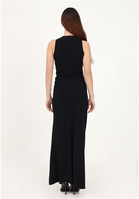 Women's long black dress with side draping PATRIZIA PEPE | Dress | 2A2551/JZ26K103