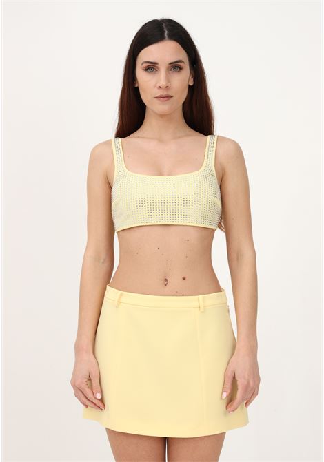 Women's yellow casual top with rhinestones PATRIZIA PEPE | Top | 2C1488/ A049Y433