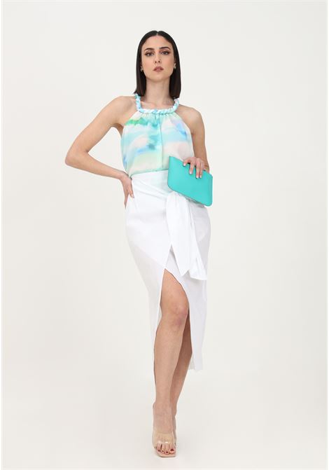 Women's white midi skirt with knot at the waist PATRIZIA PEPE | Skirt | 2G0916/A23W103