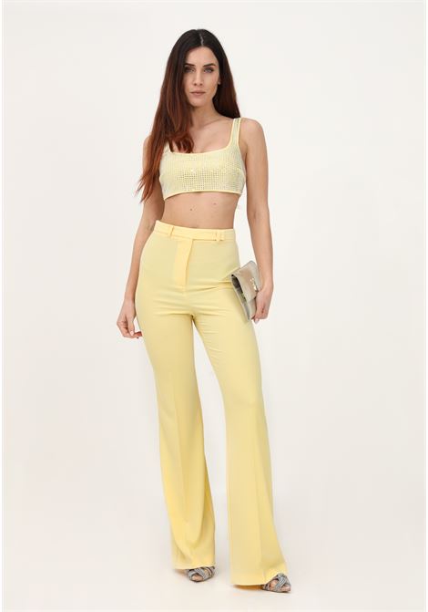 Elegant yellow women's trousers in sabl© crpe PATRIZIA PEPE | Pants | 2P1486/A049Y433
