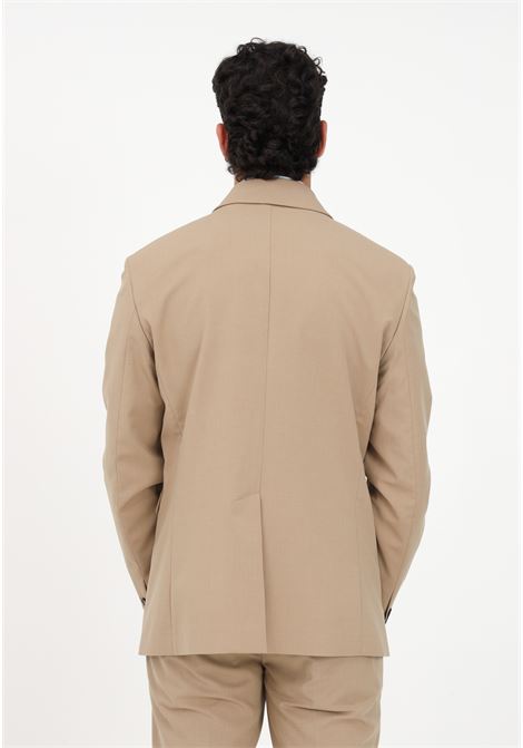Elegant beige double-breasted jacket for men PATRIZIA PEPE | Blazer | 5S0744/A2LHB763