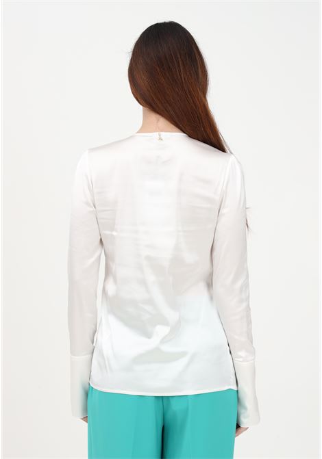 Camicia elegante bianca da donna in raso lucido PATRIZIA PEPE | Camicie | 8C0605/A644W345