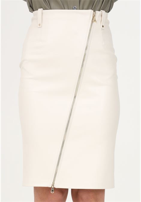 Women's butter midi skirt with cross zip PATRIZIA PEPE | Skirt | 8G0305/E005W345