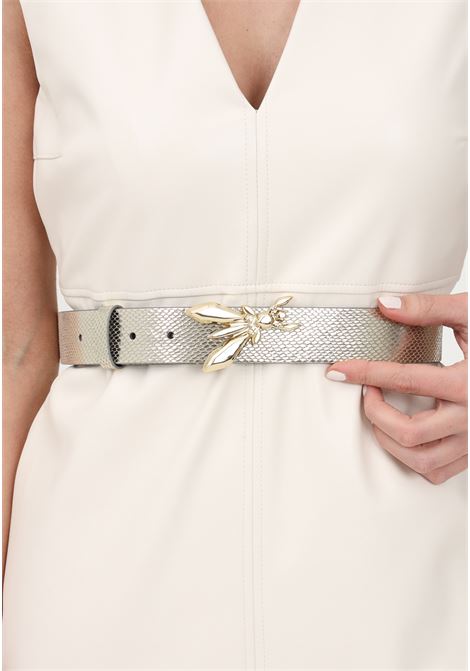 Cintura oro da donna con fibbia Fly PATRIZIA PEPE | Cinture | 8W0471/L060Y346