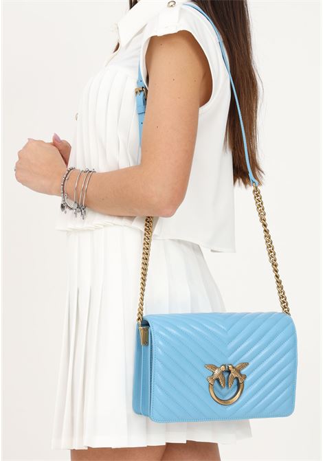 Borsa a tracolla azzurra da donna modello Classic Love Bag Click PINKO | Borse | 100063-A0GKE42Q