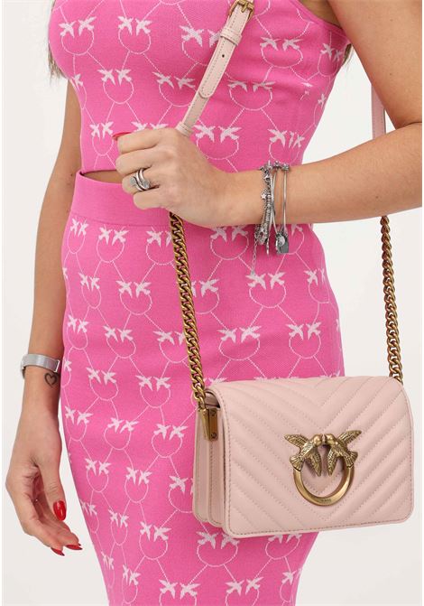 Borsa a tracolla rosa da donna modello Mini Love Bag Click PINKO | Borse | 100067-A0GKO81Q