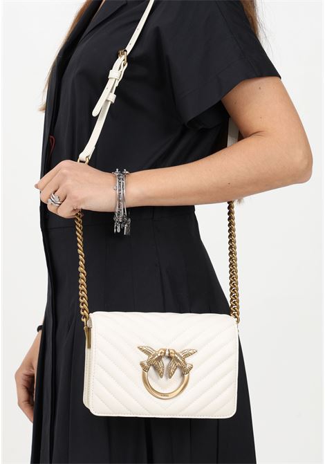 Mini Love Bag Click ivory shoulder bag for women PINKO | Bag | 100067-A0GKZ14Q