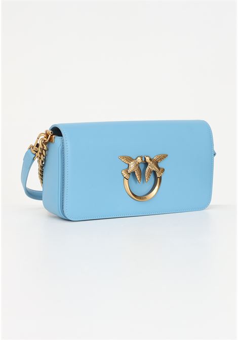 Light blue shoulder bag for women, Mini Love Bag Click Baguette model PINKO | Bag | 100068-A0F1E42Q