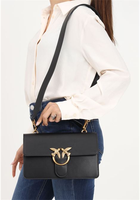 Women's black casual bag with Love Birds Diamond Cut logo PINKO | Bag | 100072-A0F1Z99Q