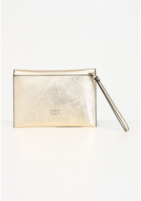 Gold clutch bag for women, postman model with Love Birds Diamond Cut logo PINKO | Bag | 100191-A0F8ZZLQ