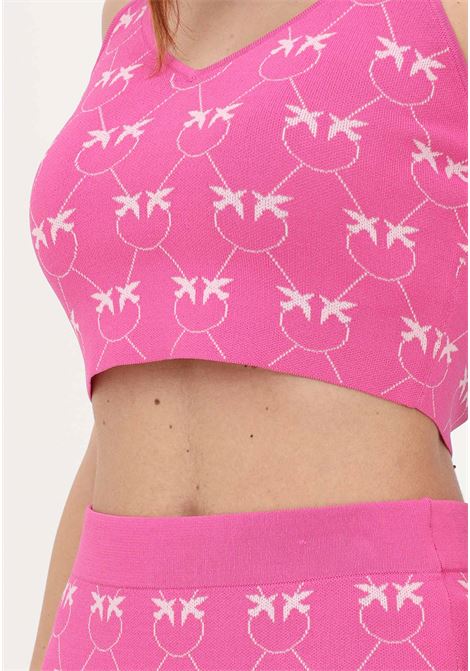 Women's fuchsia casual top with Love Birds Monogram logo PINKO | Top | 100210-A0ISYN1
