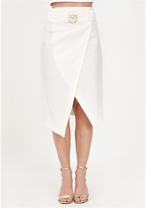 Women's White Wrap Midi Skirt PINKO | Skirt | 100444-A0LTZ15