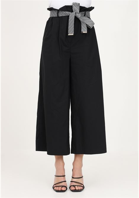 Pantalone elegante nero da donna con cintura logata PINKO | Pantaloni | 100563-Y6VWZ99