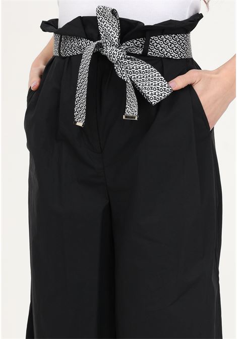 Pantalone elegante nero da donna con cintura logata PINKO | Pantaloni | 100563-Y6VWZ99