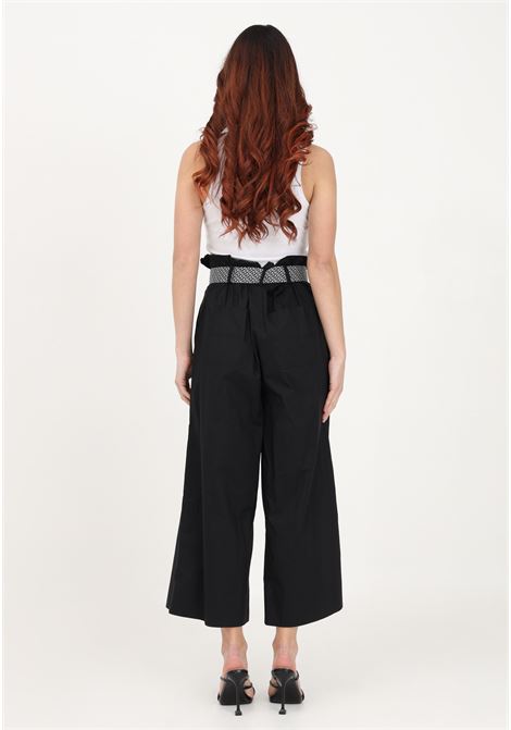 Elegant black trousers for women with logoed belt PINKO | Pants | 100563-Y6VWZ99