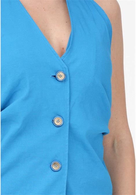 Light blue short dress for women with front buttons PINKO | Dress | 100704-A0IMF71