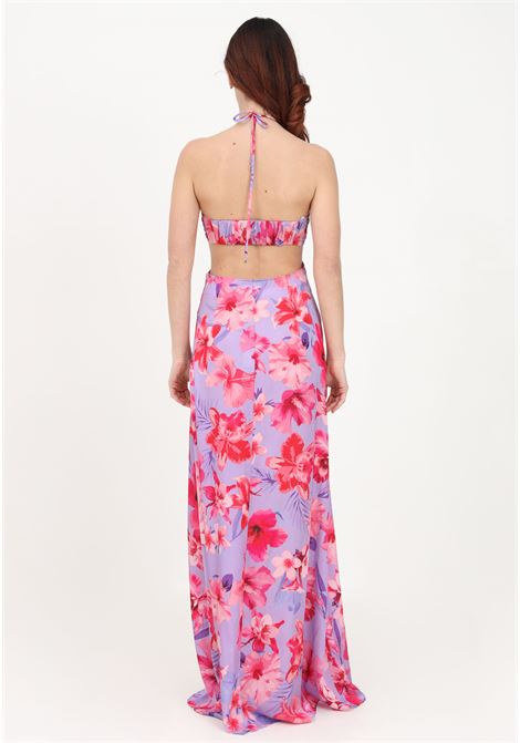 Women's lilac long dress with floral print PINKO | 100759-A0M8YNB