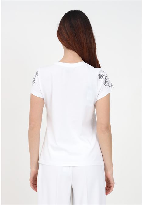 T-shirt casual bianca da donna con stampa tattoo PINKO | T-shirt | 101164-A0V2Z04