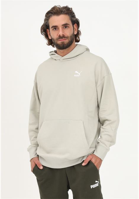 Green men's sweatshirt with hood and logo embroidery PUMA | Sweatshirt | 53560168