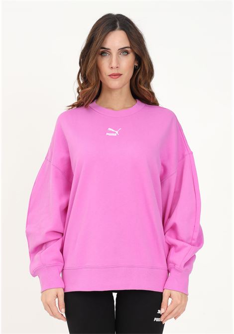 Fuchsia crewneck sweatshirt for women with logo embroidery PUMA | 53568250