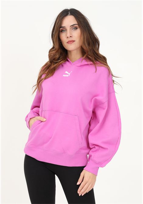 Fuchsia women's sweatshirt with hood and logo embroidery PUMA | 53568450