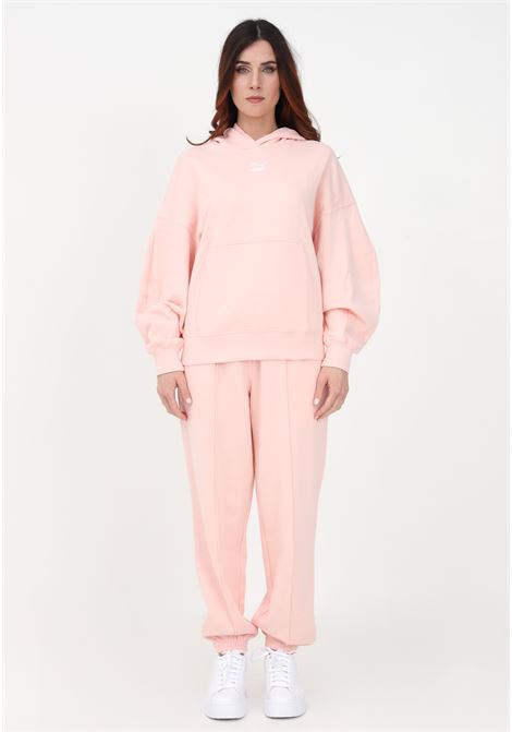 Pink women's sweatshirt with hood and logo embroidery PUMA | 53568466