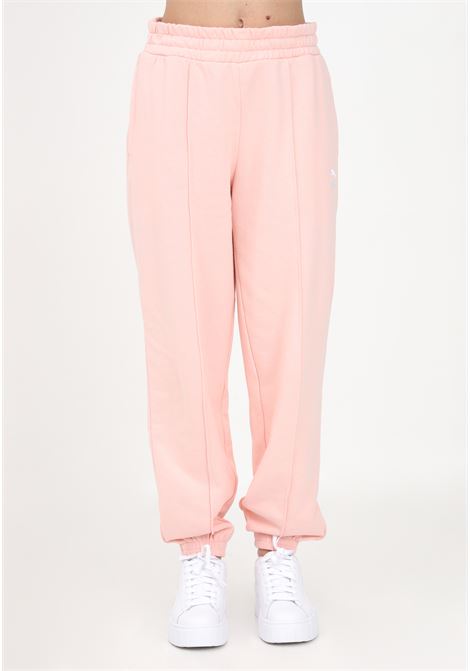Pink sporty trousers for women with logo embroidery PUMA | Pants | 53568566