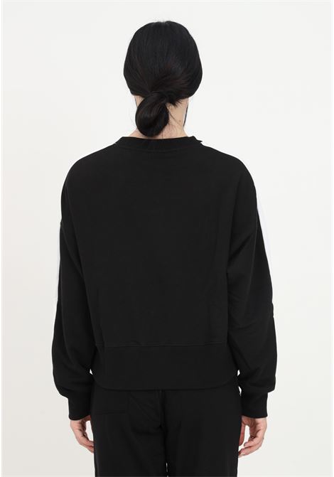 Black women's sweatshirt with neckline and logo embroidery PUMA | 53707001