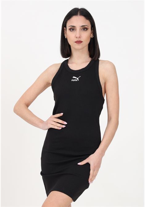 Short black ribbed dress for women PUMA | 53807901
