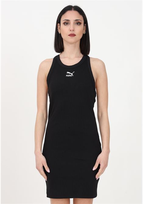 Short black ribbed dress for women PUMA | Dress | 53807901