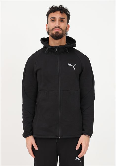 Men's black zip-up sweatshirt from the EVOSTRIPE cut lines PUMA | Sweatshirt | 67331301