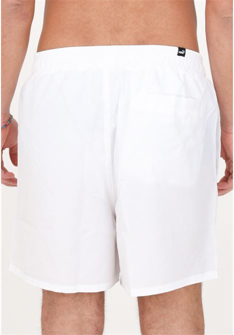 Shorts mare bianco da uomo con stampa puma a contrasto PUMA | Shorts | 67338202