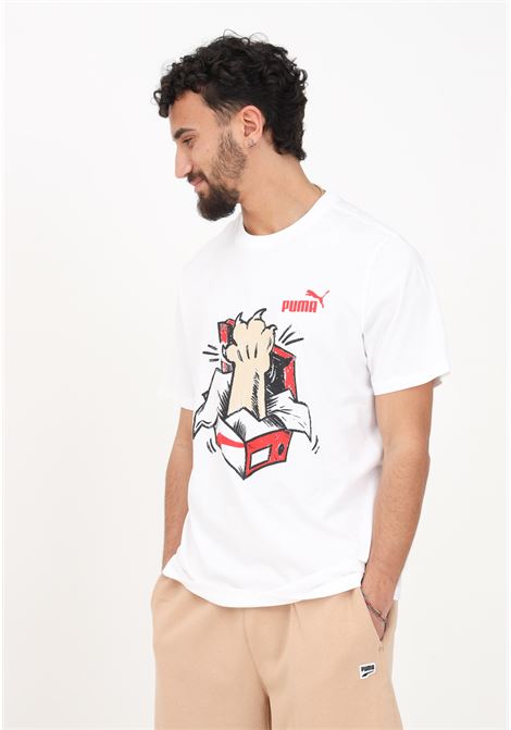 T-shirt sportiva bianca da uomo Graphics Sneaker Tee Men PUMA | T-shirt | 67447802