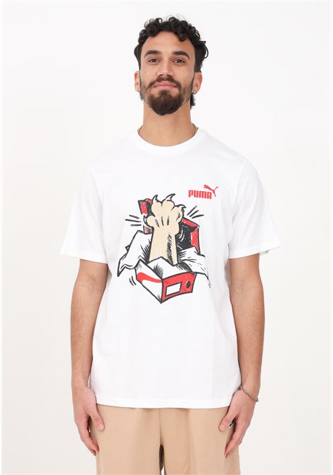 T-shirt sportiva bianca da uomo Graphics Sneaker Tee Men PUMA | T-shirt | 67447802