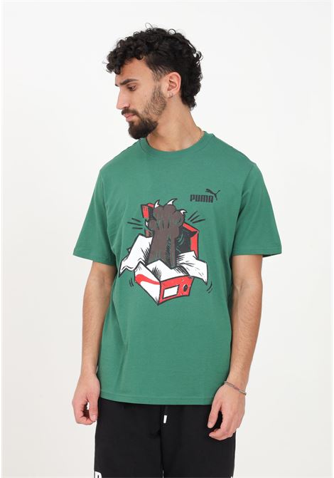 T-shirt sportiva verde da uomo Graphics Sneaker Tee Men PUMA | T-shirt | 67447837