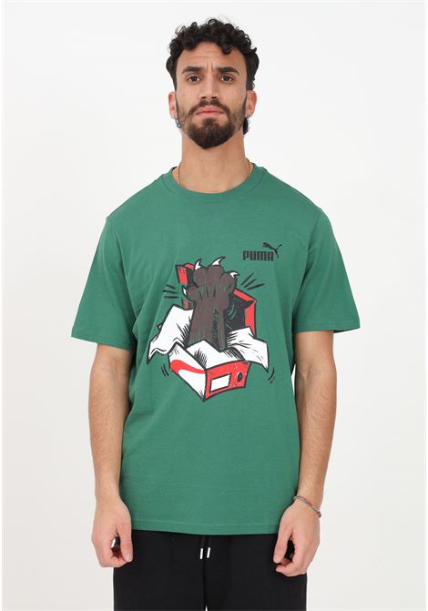 T-shirt sportiva verde da uomo Graphics Sneaker Tee Men PUMA | T-shirt | 67447837