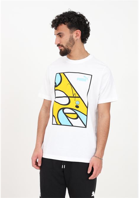 T-shirt sportiva Graphics Court bianca da uomo PUMA | T-shirt | 67448102