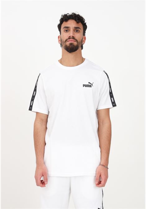 T-shirt sportiva bianca da uomo Essentials+ Tape PUMA | T-shirt | 84738202