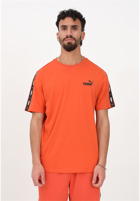T-shirt sportiva arancione da uomo Essentials+ Tape PUMA | T-shirt | 84738294