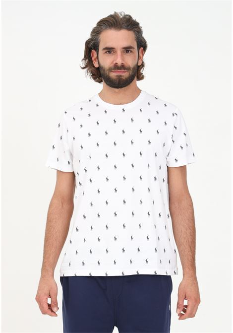 T-shirt casual bianca da uomo con stampa all over RALPH LAUREN | T-shirt | 714830281007.