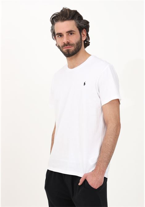 Men's white casual t-shirt with logo embroidery RALPH LAUREN | T-shirt | 714844756-004.