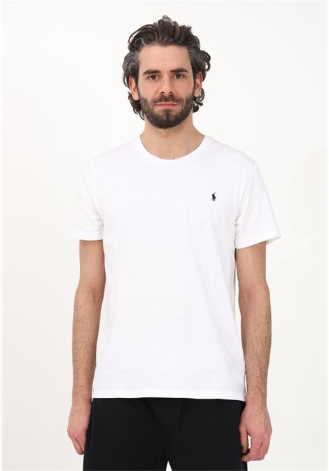 T-shirt casual bianca da uomo con ricamo logo RALPH LAUREN | T-shirt | 714844756-004.